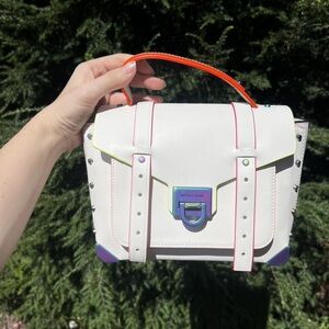 Michael Kors White Mini Bag with Orange Handle